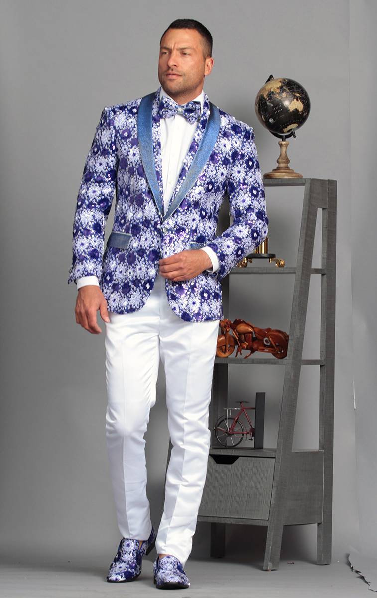 FANCY SEQUINS SPORT COAT WITH TRIM