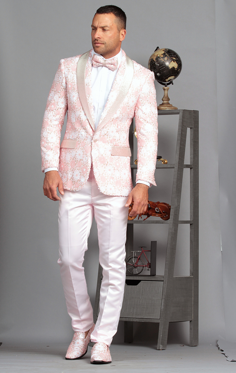 FANCY SEQUINS SPORT COAT WITH TRIM