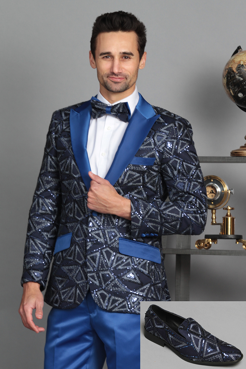 FANCY SEQUINS SPORT COAT WITH TRIM