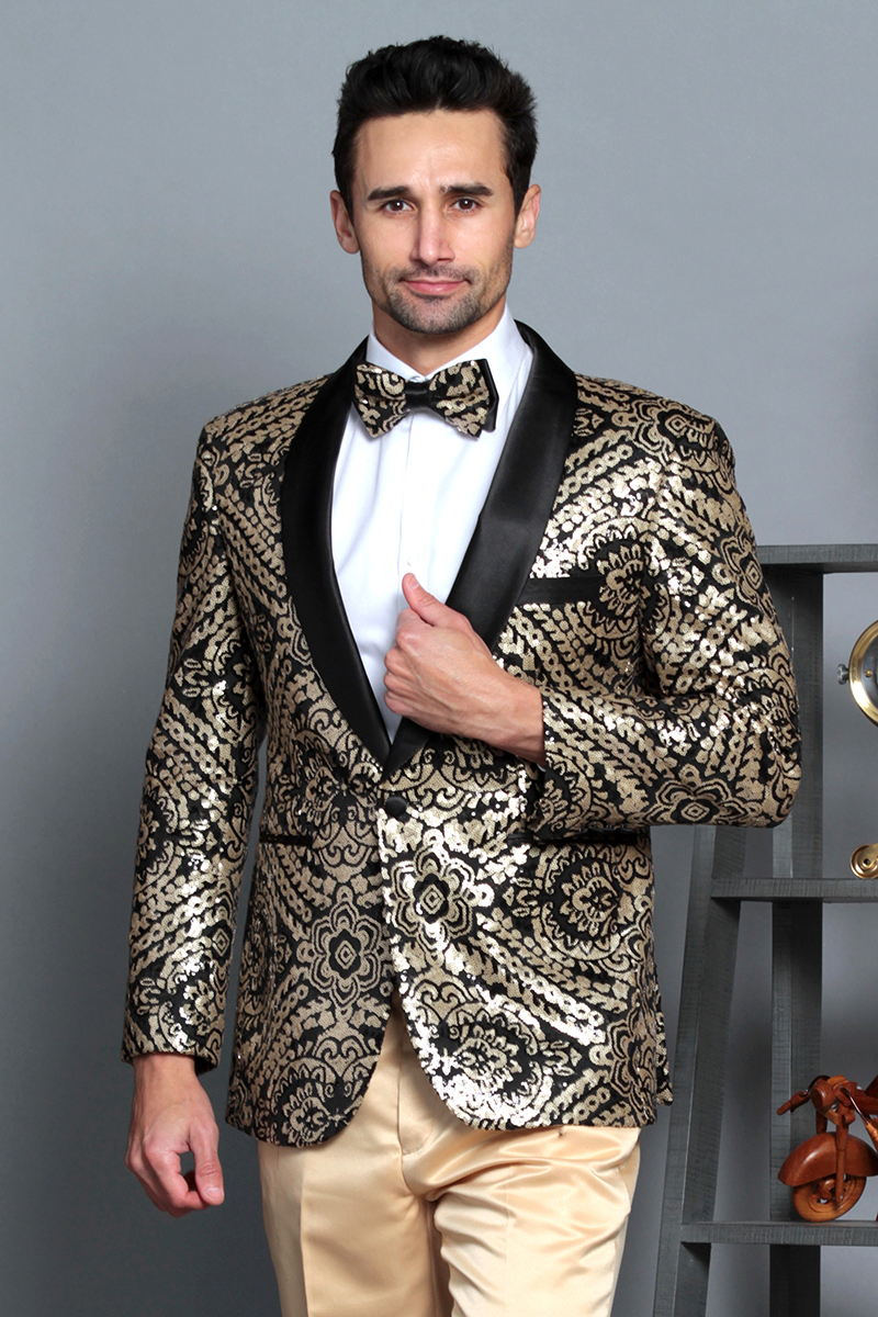 FANCY SEQUINS SPORT COAT WITH TRIM 