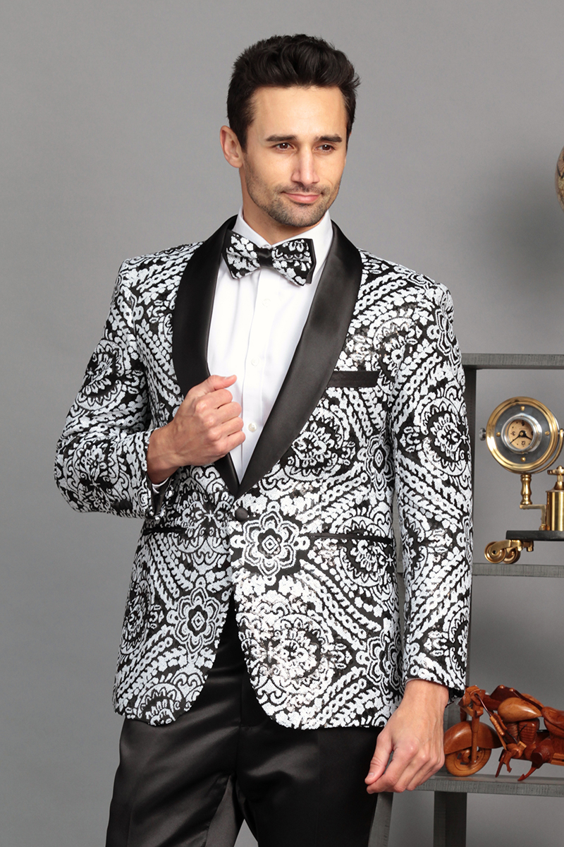 FANCY SEQUINS SPORT COAT WITH TRIM 