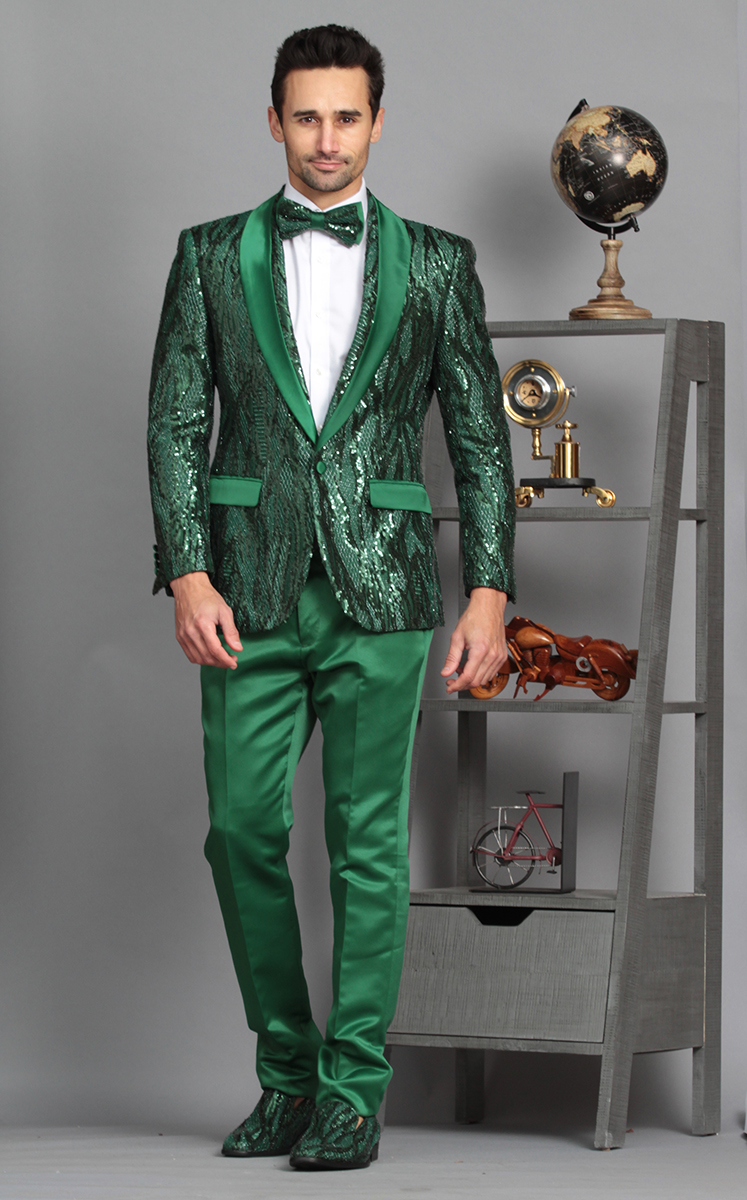 FANCY SEQUINS SPORT COAT WITH TRIM