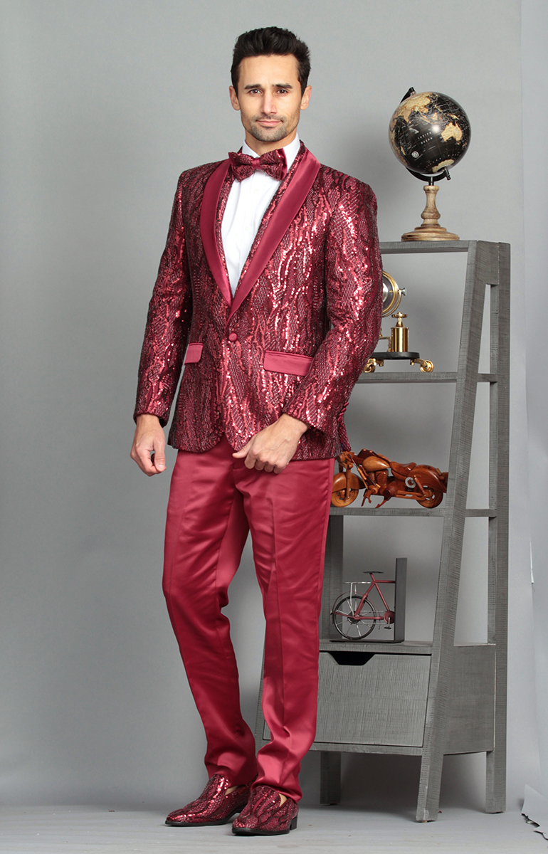 FANCY SEQUINS SPORT COAT WITH TRIM 