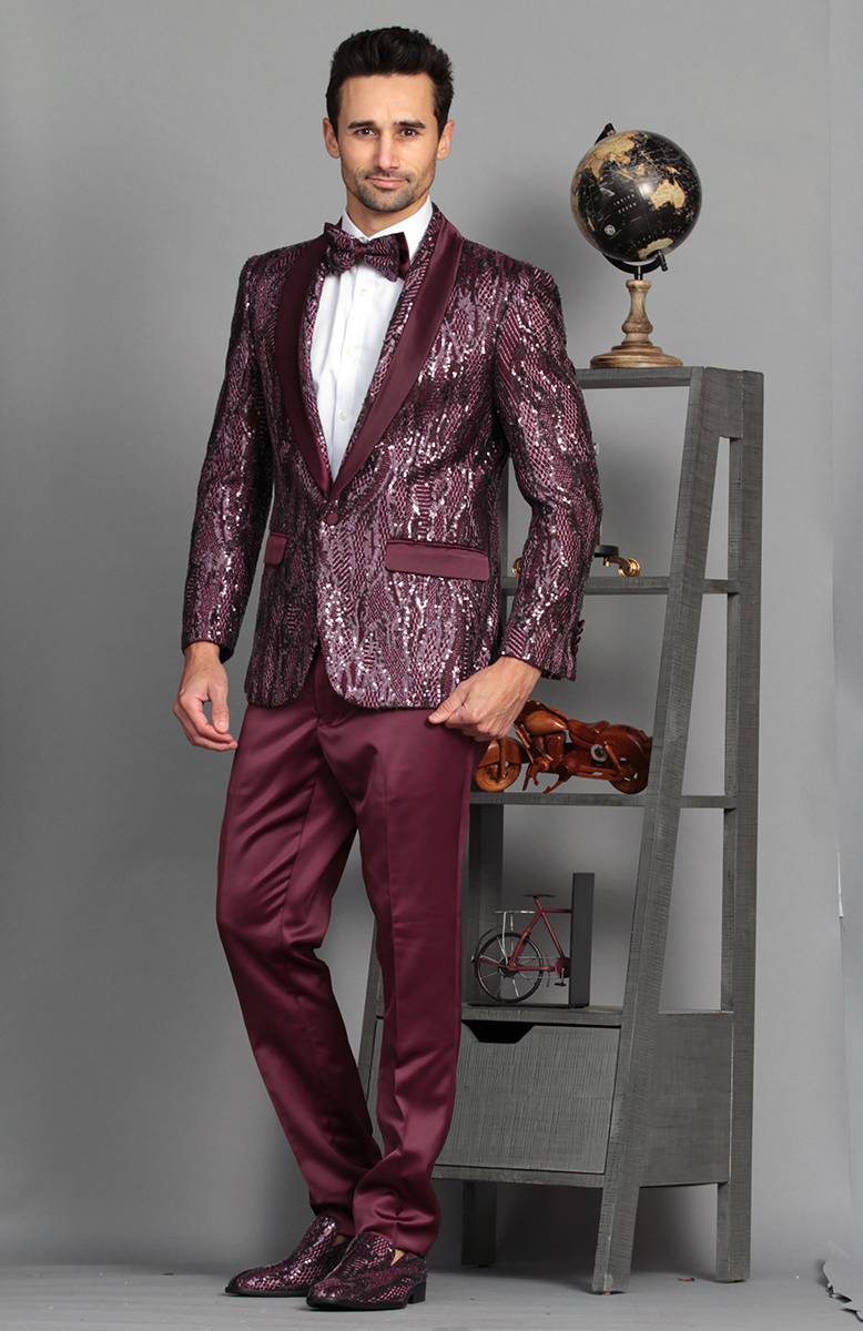 FANCY SEQUINS SPORT COAT WITH TRIM 