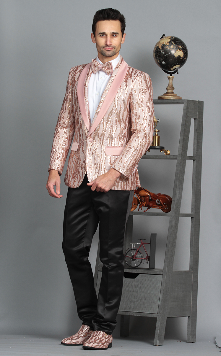 FANCY SEQUINS SPORT COAT WITH TRIM 